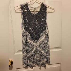 Maurices Navy and White Sleeveless Top